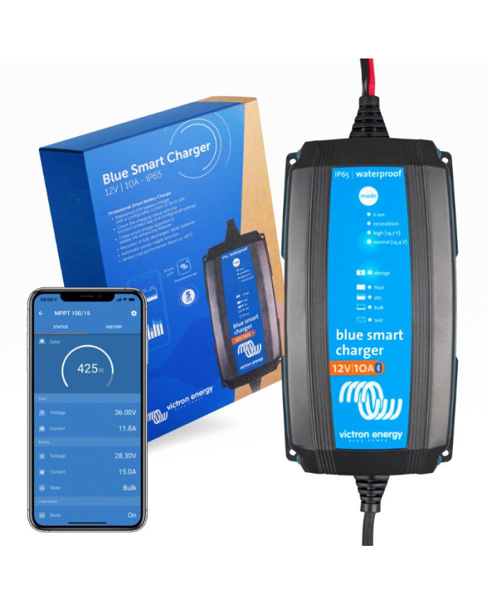 Caricabatterie 12V 10A Victron Blue Smart IP65 Presa DC