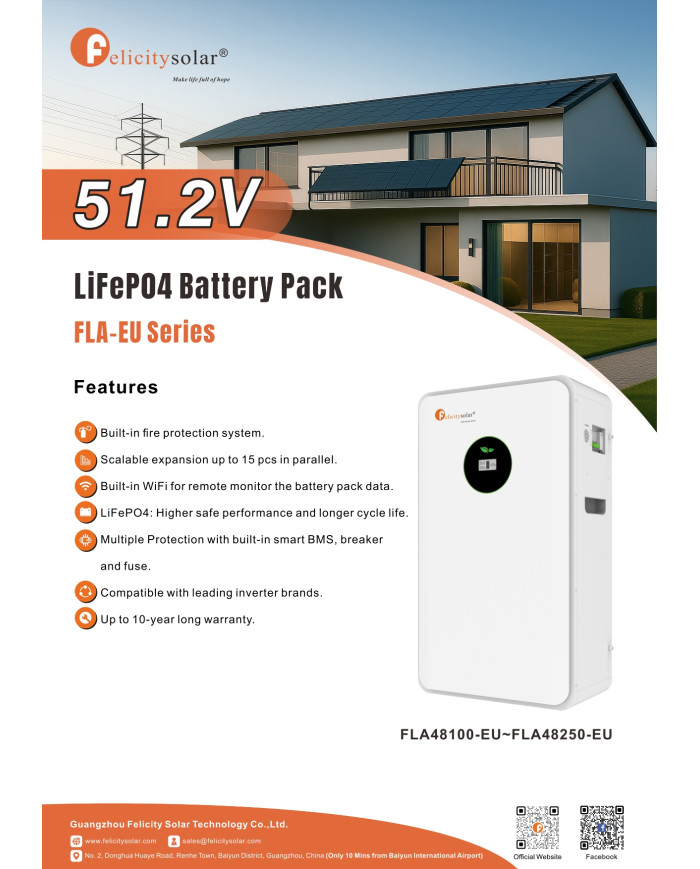 Felicity FLA48100 5,12 kWh LiFePO4 Baterija 51,2 V