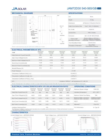 JA SOLAR JAM72D30-550/GB Half-cell Bifacial Double Glass Module