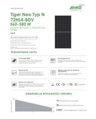 Jinko JKM575N-72HL4-BDV 575W Bifacial N tipo Tiger Neo