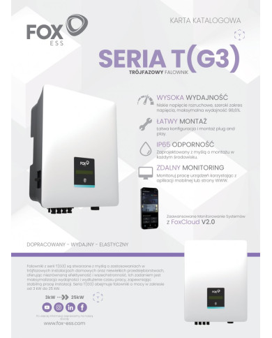 FoxESS T3-G3 3 kW trofazni solarni pretvarač