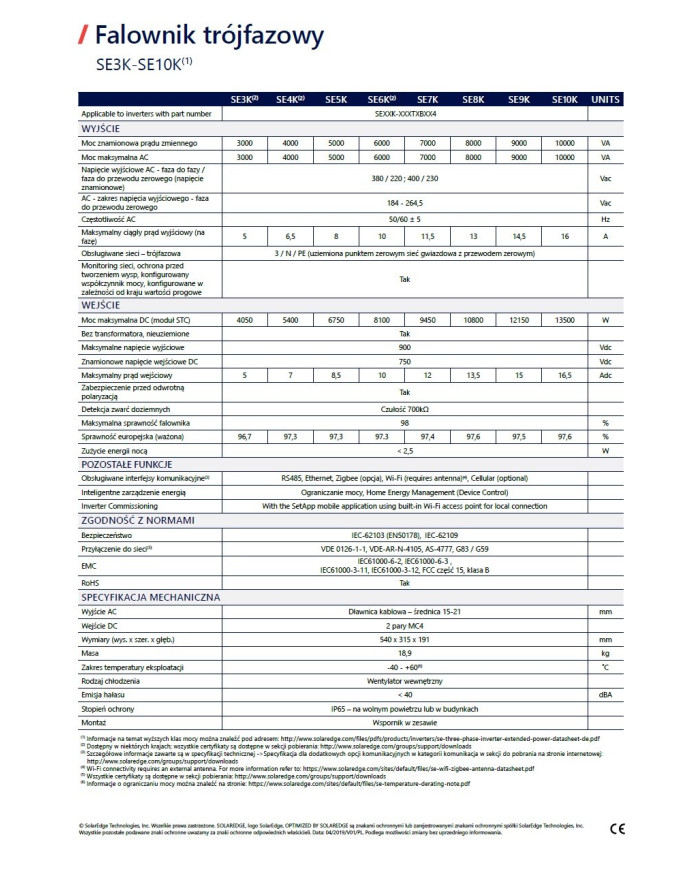 Solaredge SE4K 3-fazowy-RW0