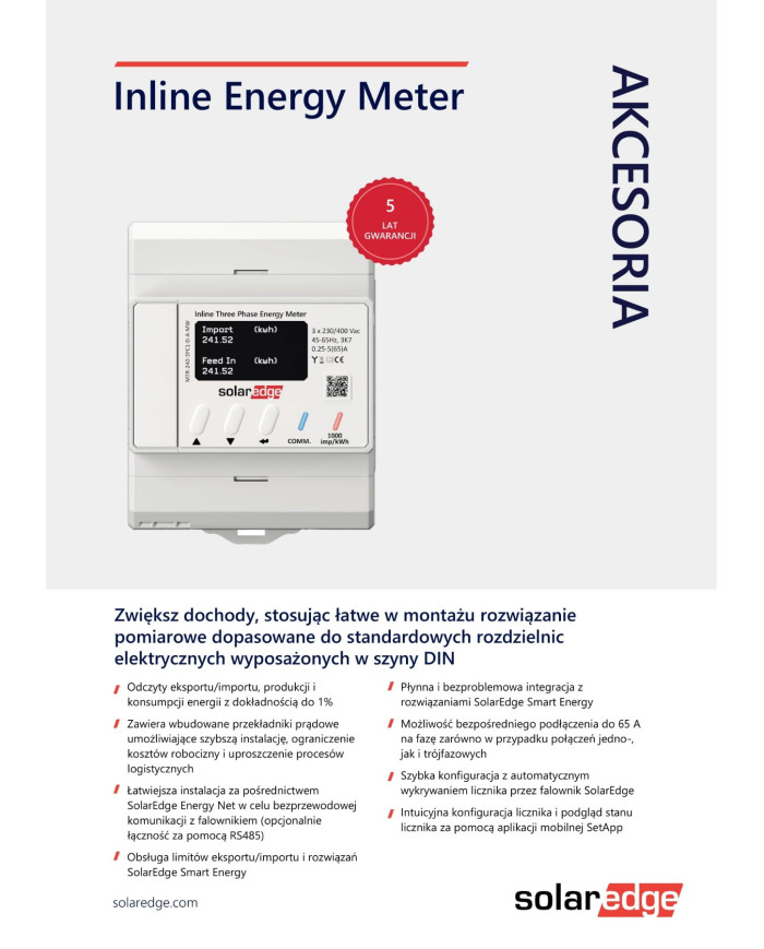 SolarEdge MTR-240-3PC1-D-A-MW MTR EU3 izravni trofazni mjerač energije, 65 A, 230/400 V (Energy Net)