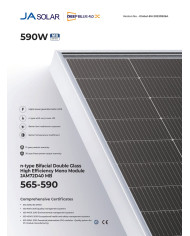 JA SOLAR JAM72D40 BIFACIAL 580W MB MC4-EVO2(N-Type)