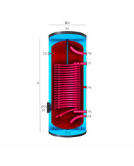 Heat pump water heater with double coil 200L