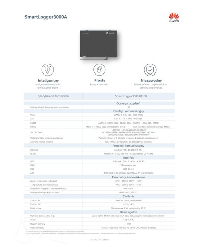 HUAWEI SmartLogger 3000A bez PLC