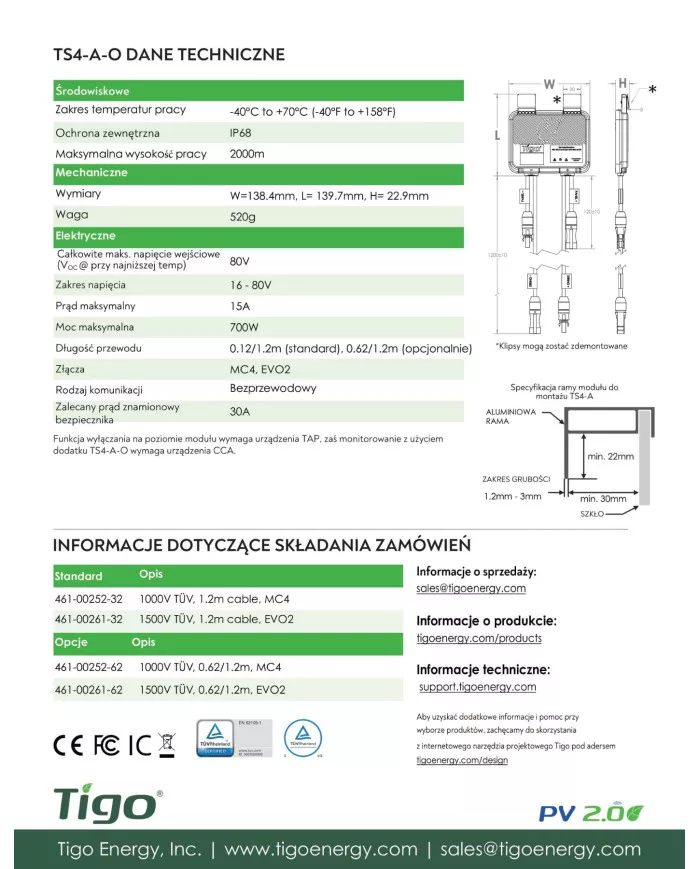 Tigo TS4-A-O Optimalizáló 700W