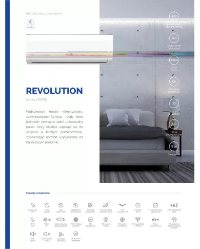 HYUNDAI Aire acondicionado de pared 5,3 kW Revolution HRP-M18RI + HRP-M18RO/2