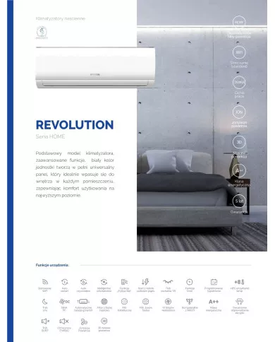 Aire acondicionado de pared HYUNDAI 7,0 kW Revolution HRP-M24RI + HRP-M24RO