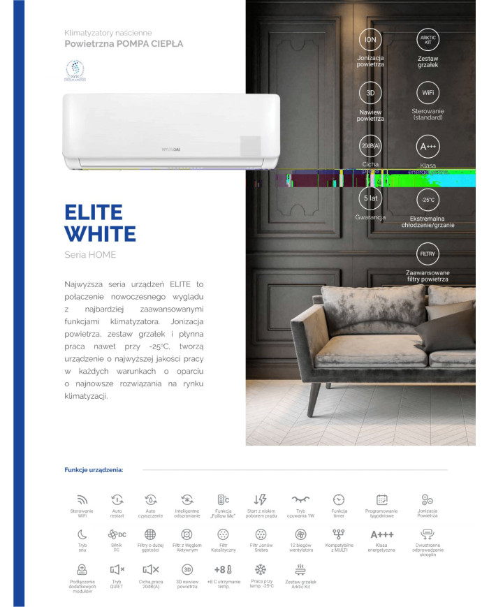 Hyundai 2,6 kW Elite White HRP-M09ELWI/2 + HRP-M09ELWO/2