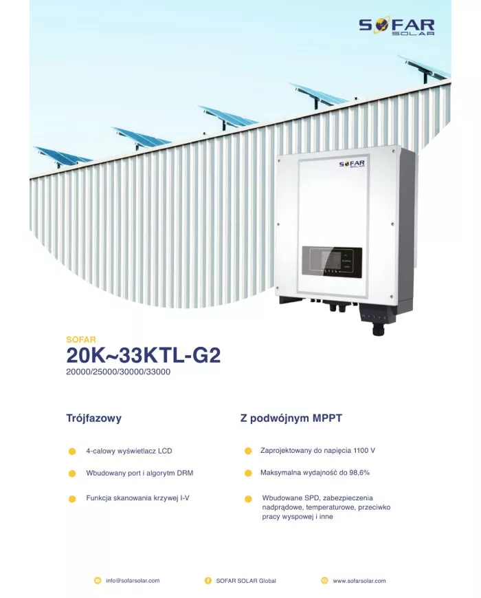 SOFAR 33000TL-G2 Three-phase 2xMPPT
