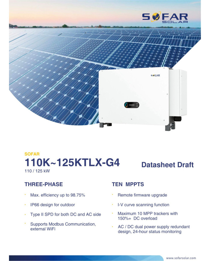 SOFAR 110KTLX-G4 Three-phase 10xMPPT