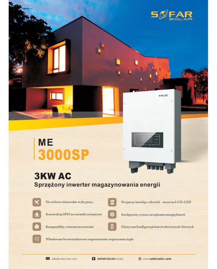 SOFAR ME3000SP Coupled Inverter for Energy Storage