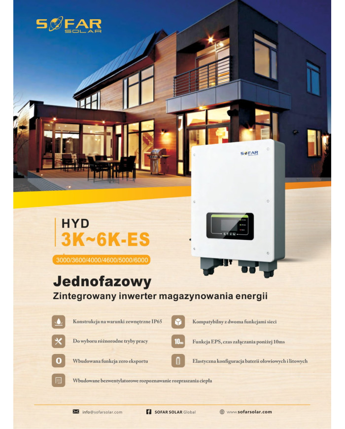 SOFAR Hybrid Inverter HYD4000-EP + SOFAR AMASS GTX 5000 Battery 5.12 kWh