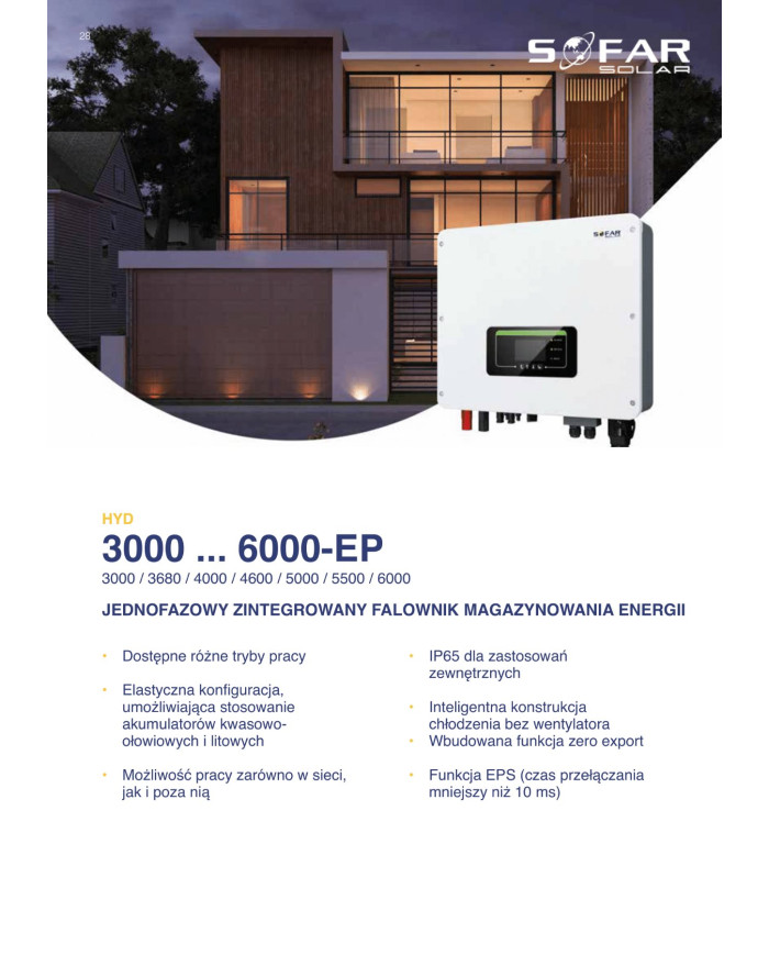 SOFAR Hybrid Inverter HYD6000-EP 1-phase 2xMPPT