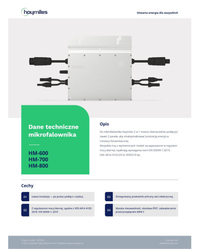 HOYMILES Mikroinwerter HM-600 1F (2*380W)