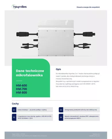 HOYMILES Mikroinwerter HM-700 1F (2*440W)