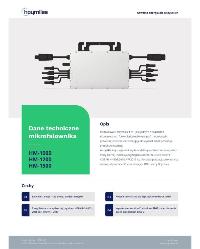 HOYMILES Mikroinwerter HM-1500 1F (4*470W)