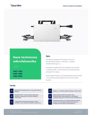 HOYMILES Μικροαντιστροφέας HMS 1600-4T 1F (4*540W)