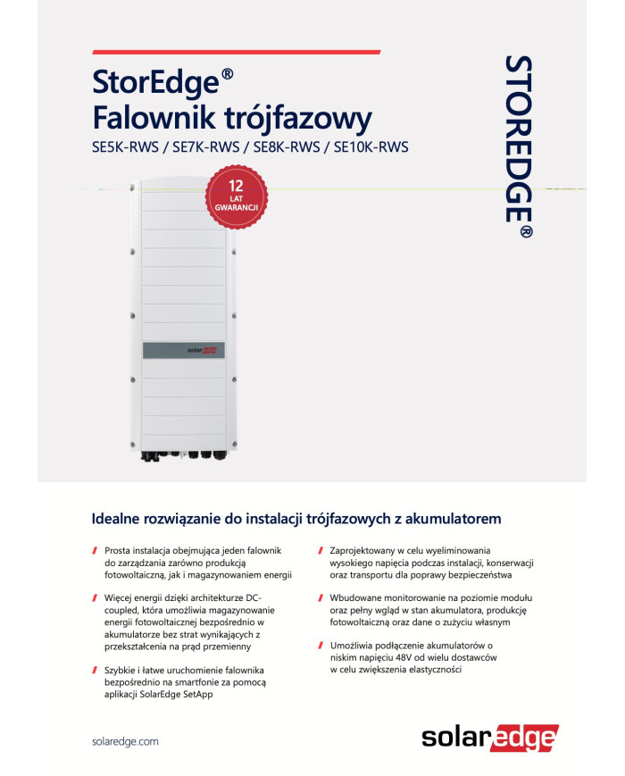 SolarEdge Hybrid Inverter SE7K 3-phase-RWS