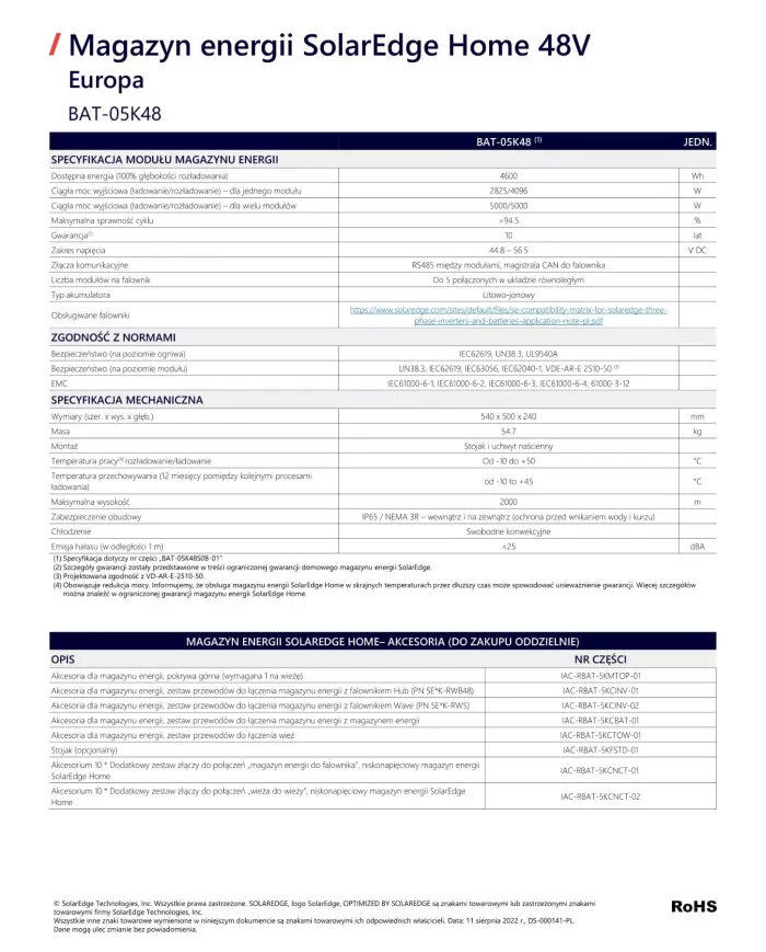 Batteria SolarEdge Home 48V 4,6kWh