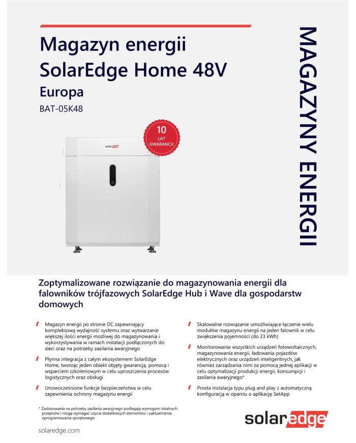 SolarEdge Home BAT-05K48 48 V 4,6 kWh