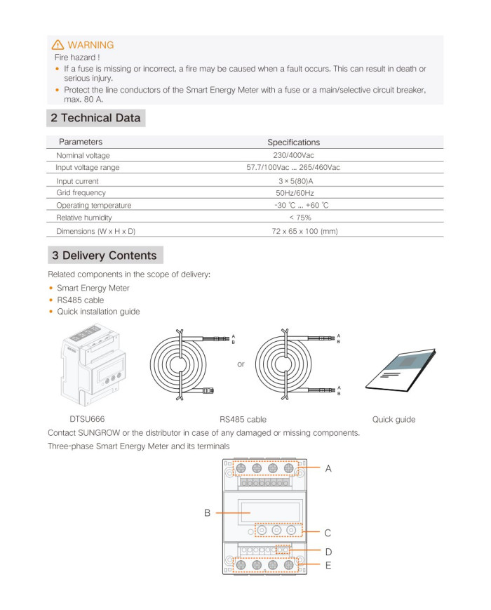 Sungrow DTSU666/5 80A