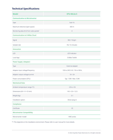 HOYMILES DTU-WLite-S modul za spremljanje (brezžični, do 4 PV modulov)