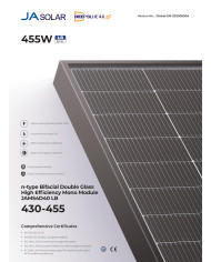 JA Solar JAM54D40 Bifacial 450W Black Frame